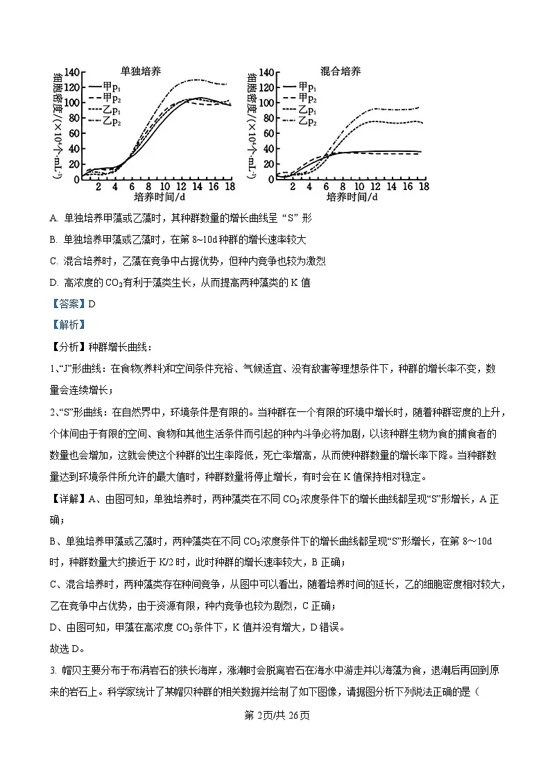 湖北省武汉市蔡甸区汉阳一中、江夏区第一中学、洪山高级中学2024-2025学年高二下学期2月联考生物试卷含解析第2页