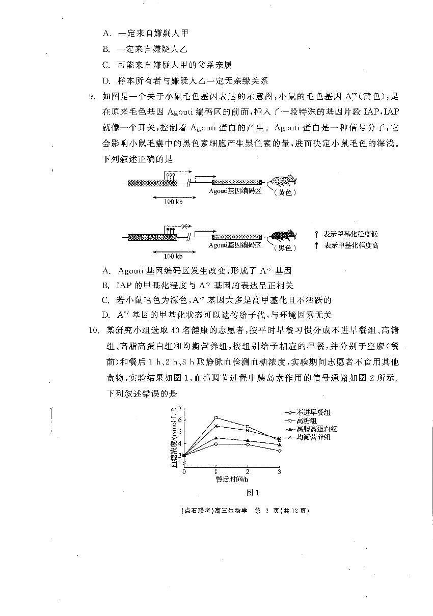 辽宁点石联考2025届高三下学期3月月考试卷 生物（含答案）第3页