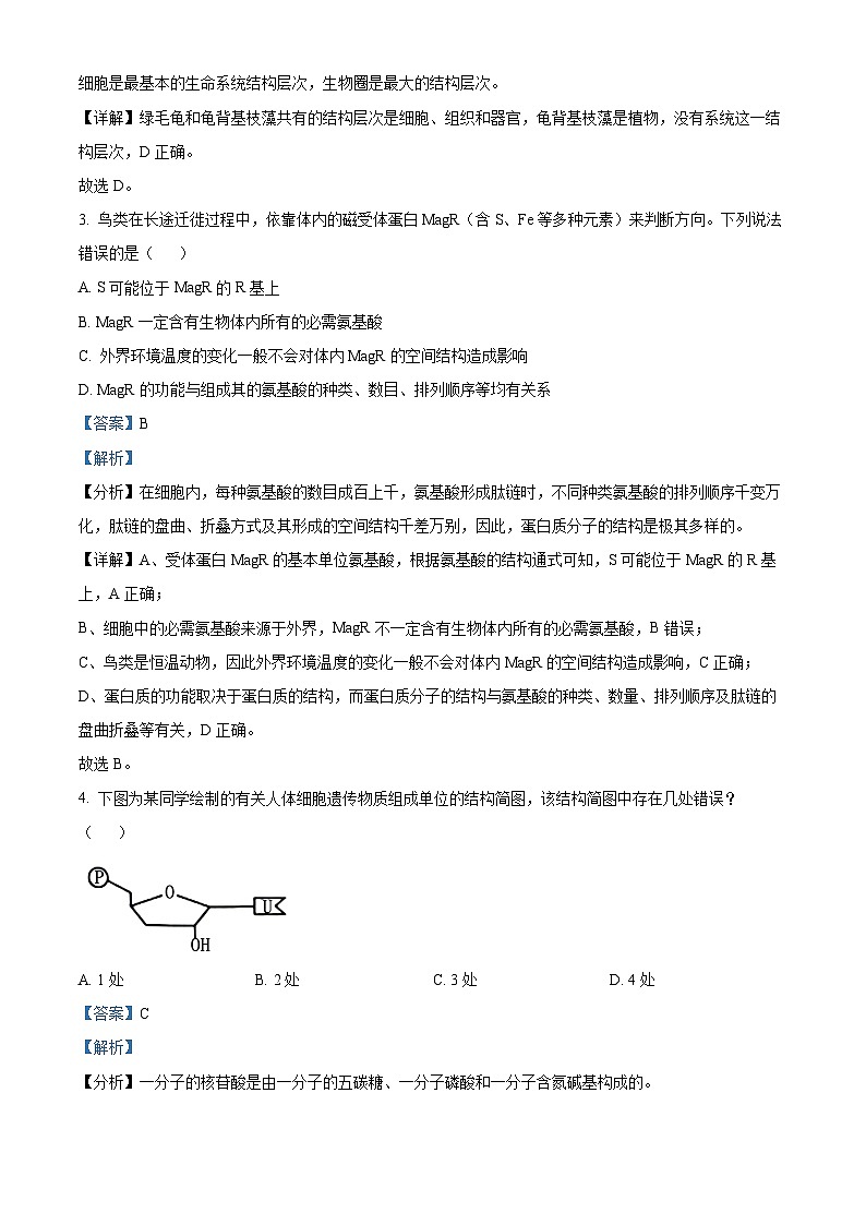 贵州省毕节市2023-2024学年高一下学期期末考试 生物 含解析第2页