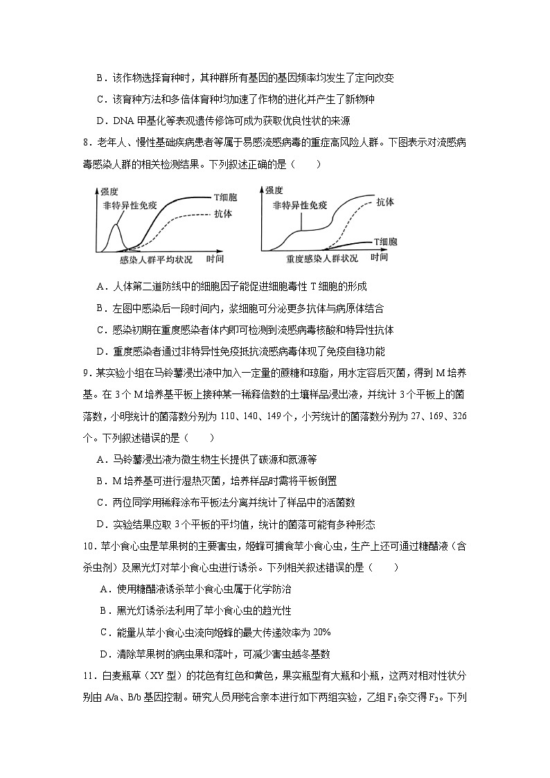 2025届福建省福州市等5地高三三模生物试题第3页