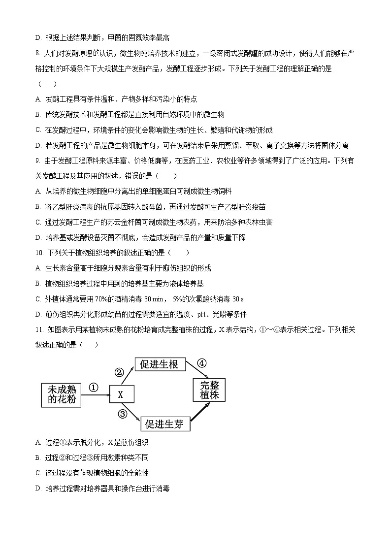 河北省沧州市沧州运东四县联考2024-2025学年高二下学期3月月考生物试题（原卷版+解析版）第3页