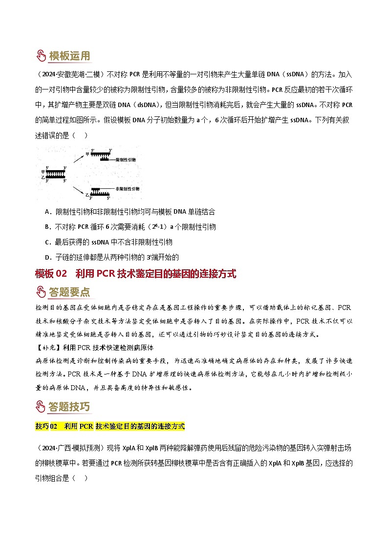 2025年高考生物答题技巧与模板构建 题型05 生物技术与功能类(3大模板）（原卷版）第3页