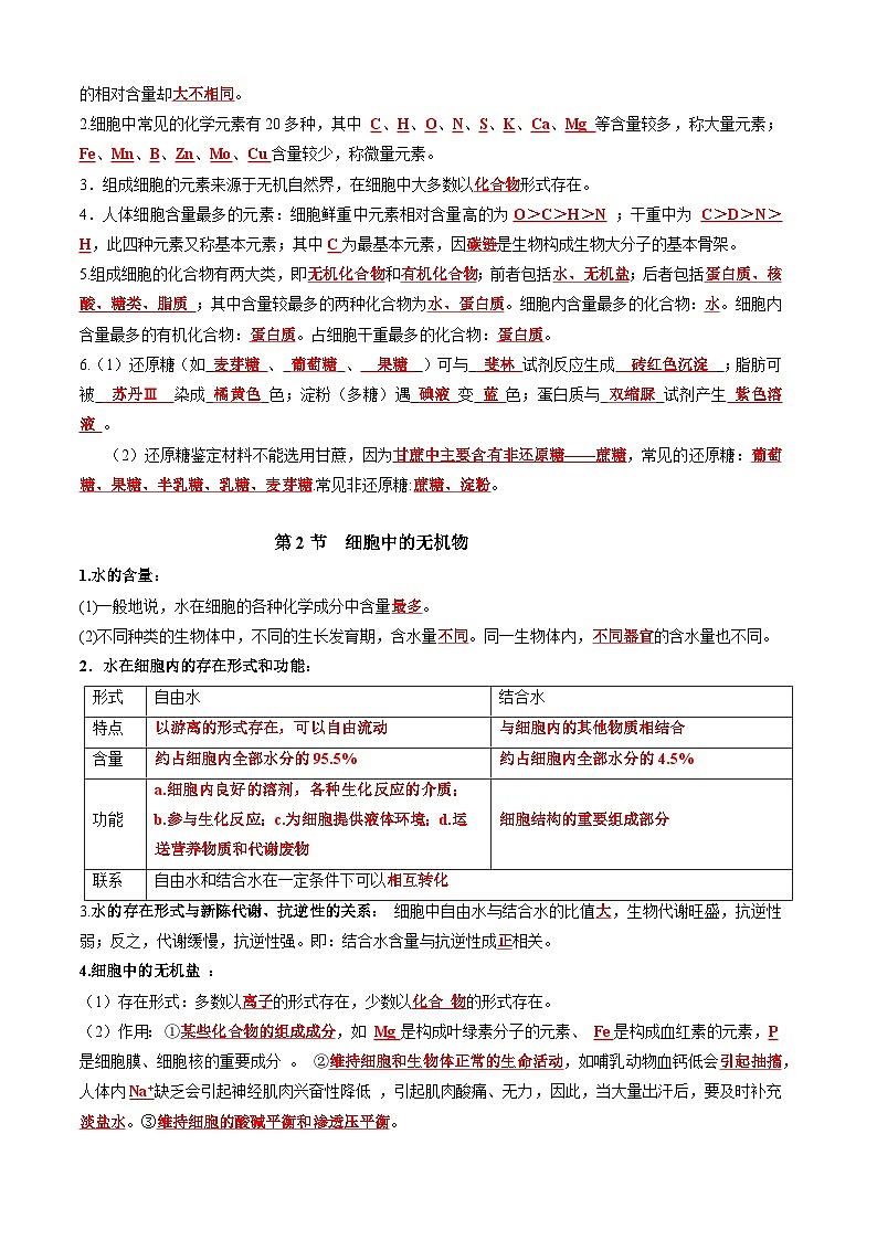 2025年高考生物一轮复习：高中生物必修+选必修5册教材重点知识点清单第3页