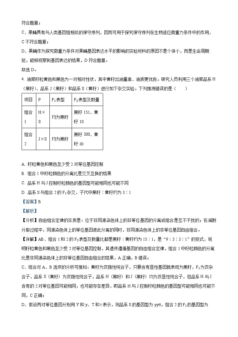 北京市海淀区2024-2025学年高三上学期1月期末考试生物试卷  Word版含解析第3页