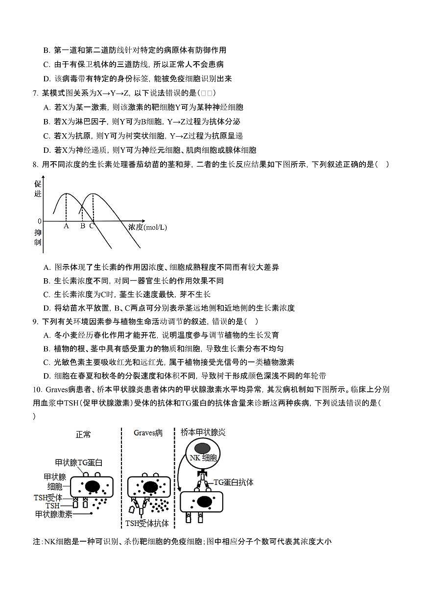 四川省泸州市泸县第五中学2024-2025学年高二下学期开学考试生物试题（含答案）第2页