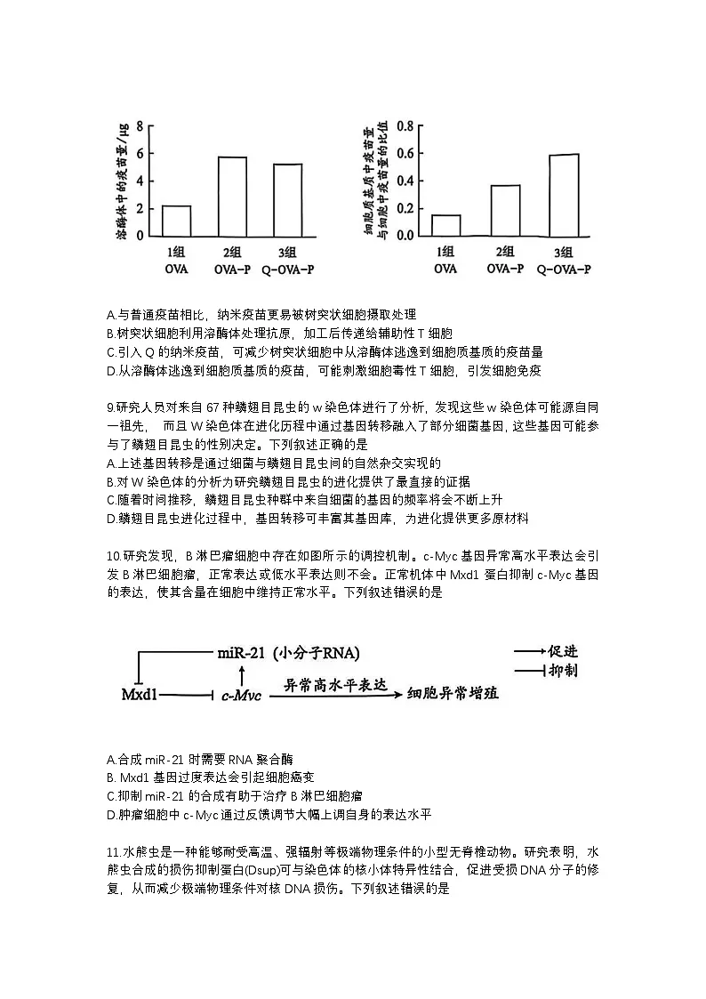 2025届广东省广州市一模 高三毕业班综合测试（一）生物试题（含答案）第3页