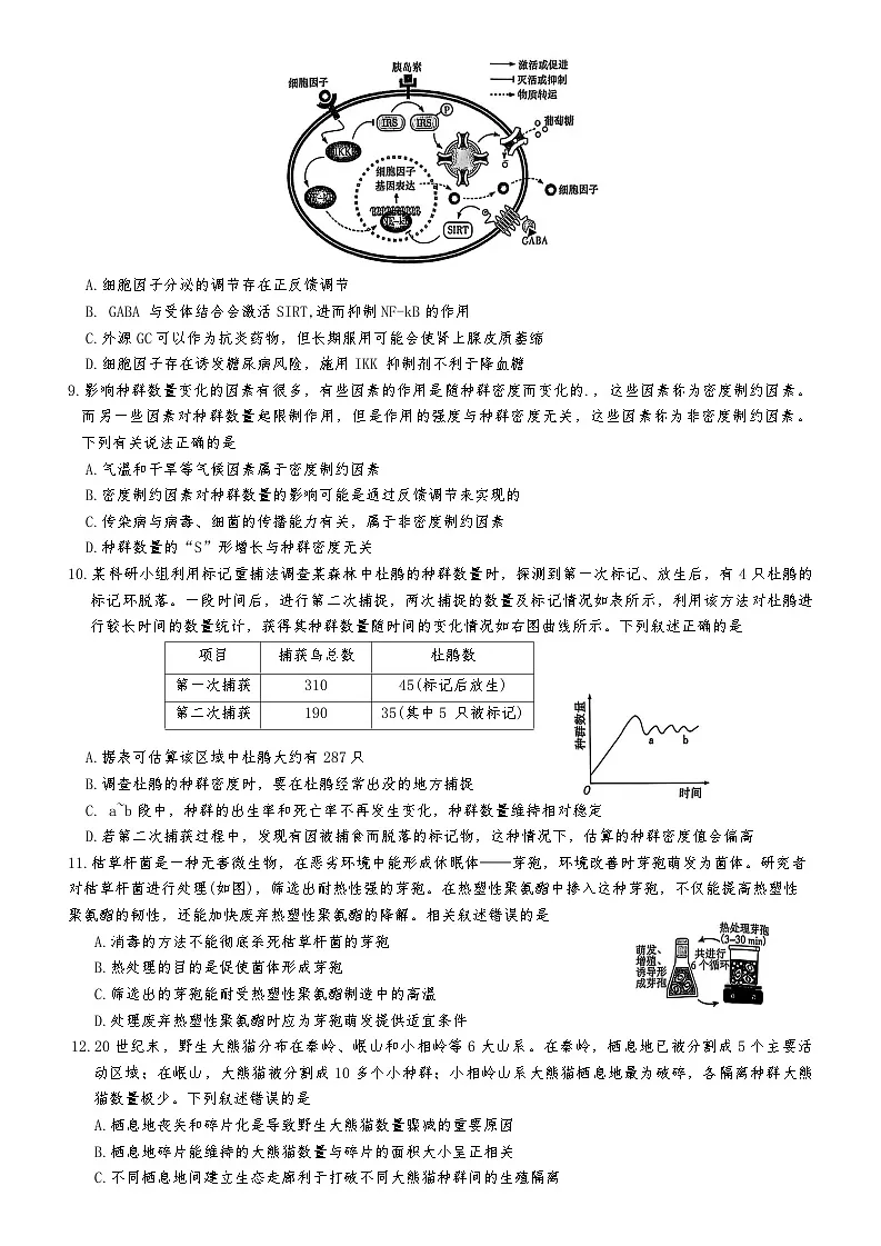 湖南省长沙市开福区湖南省长沙市第一中学2024-2025学年高三下学期3月月考生物试题第3页