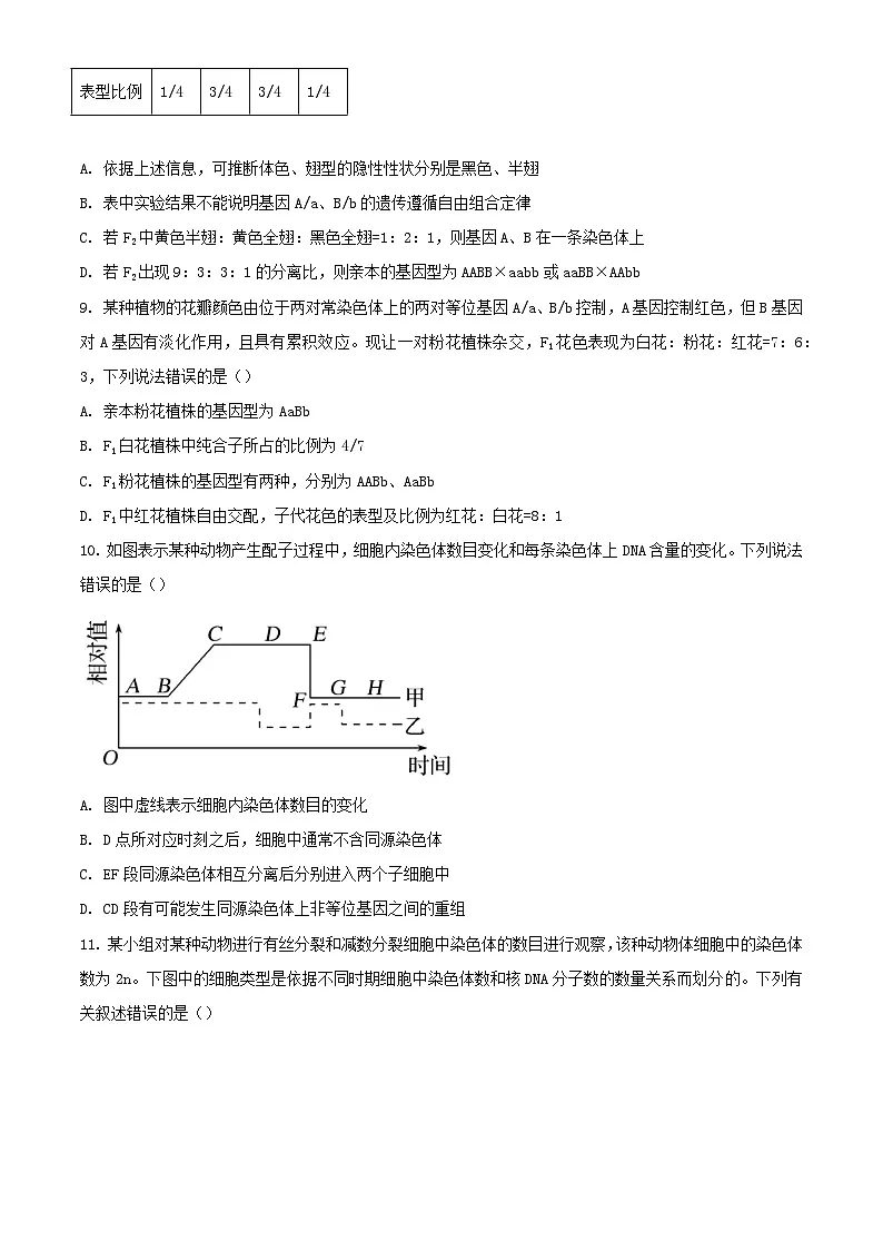 河南省濮阳市部分学校2023_2024学年高一生物下学期3月月考试题含解析第3页