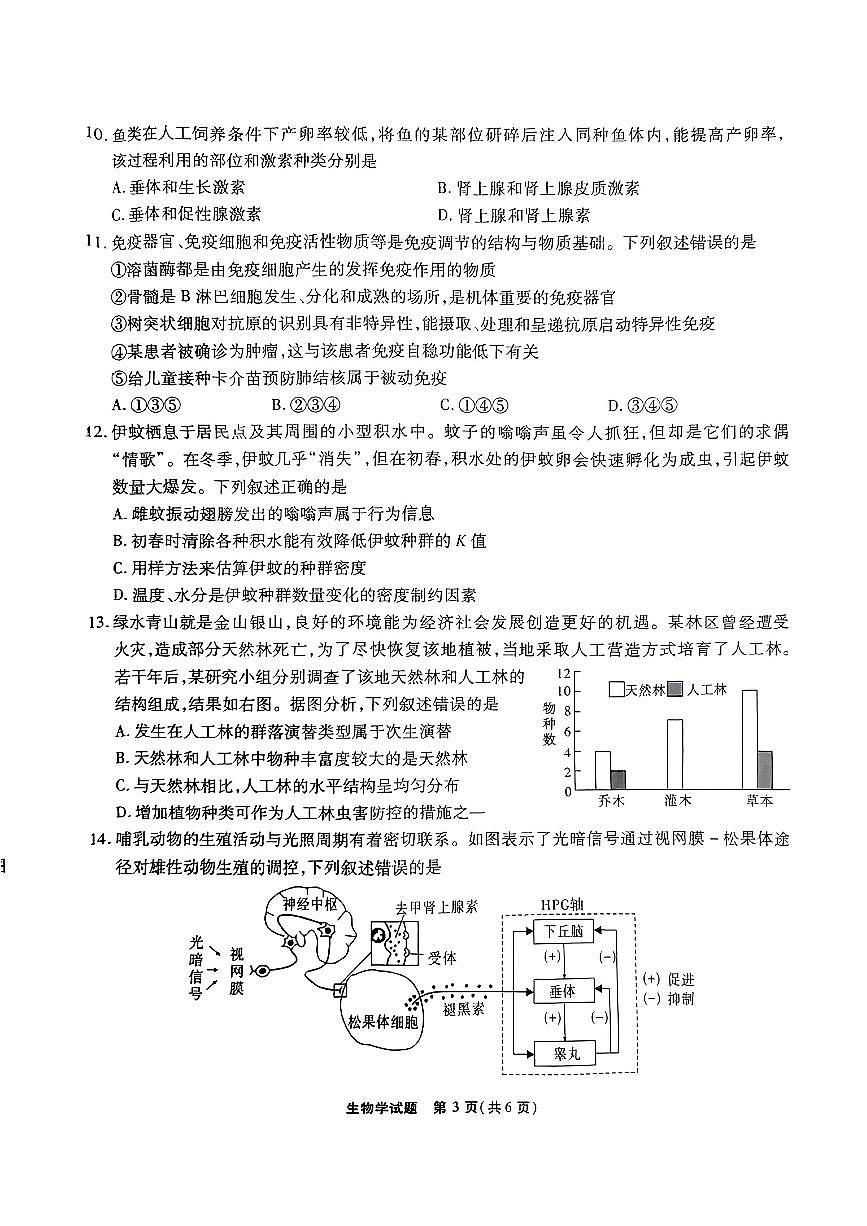 2024届安徽省安庆示范高中高三联考试卷-生物（含答案）第3页
