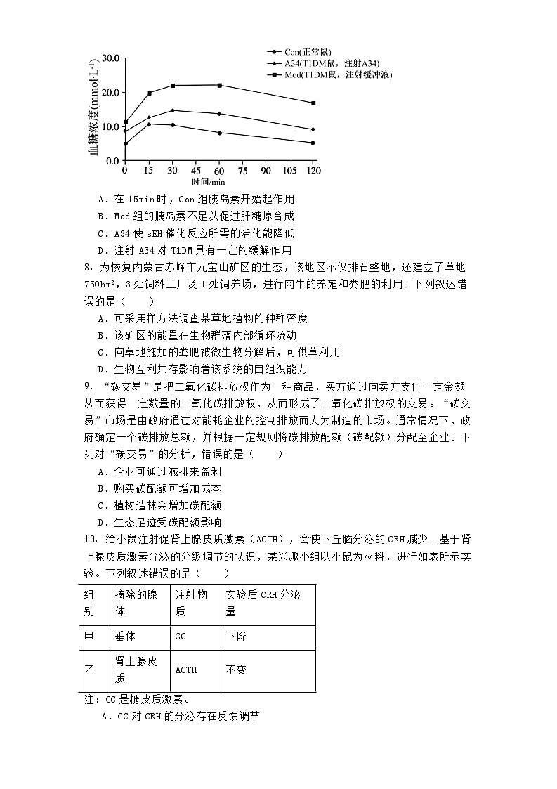 2025届河南省名校学术联盟高三下学期模拟冲刺生物试题第3页