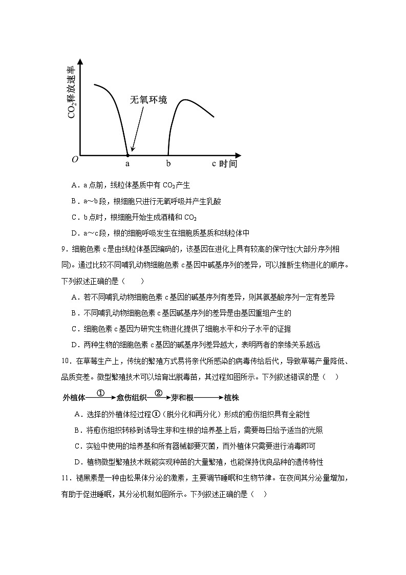 2025届陕西省商洛市高三第二次模拟考试生物试卷第3页