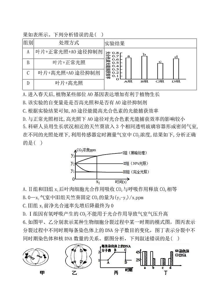 2024届重庆市渝北中学高三上(11月联考)-生物试题（含答案）第2页