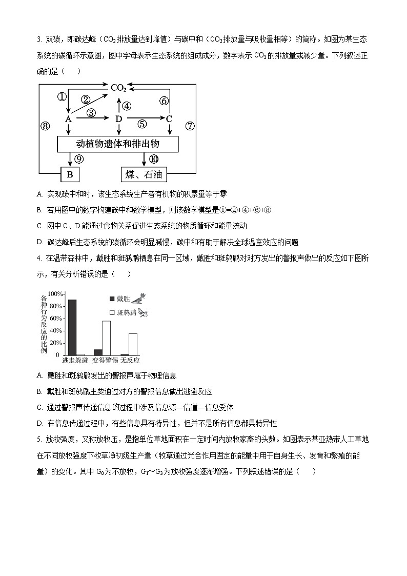 湖北省武汉市七校2023-2024学年高二下学期4月期中考试生物试题（原卷版）第2页