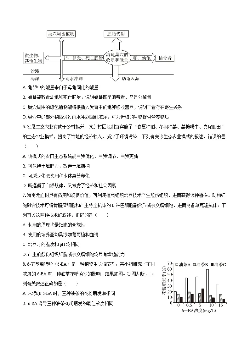 2024年海南省高考生物学试卷（选择性）（含答案）第2页