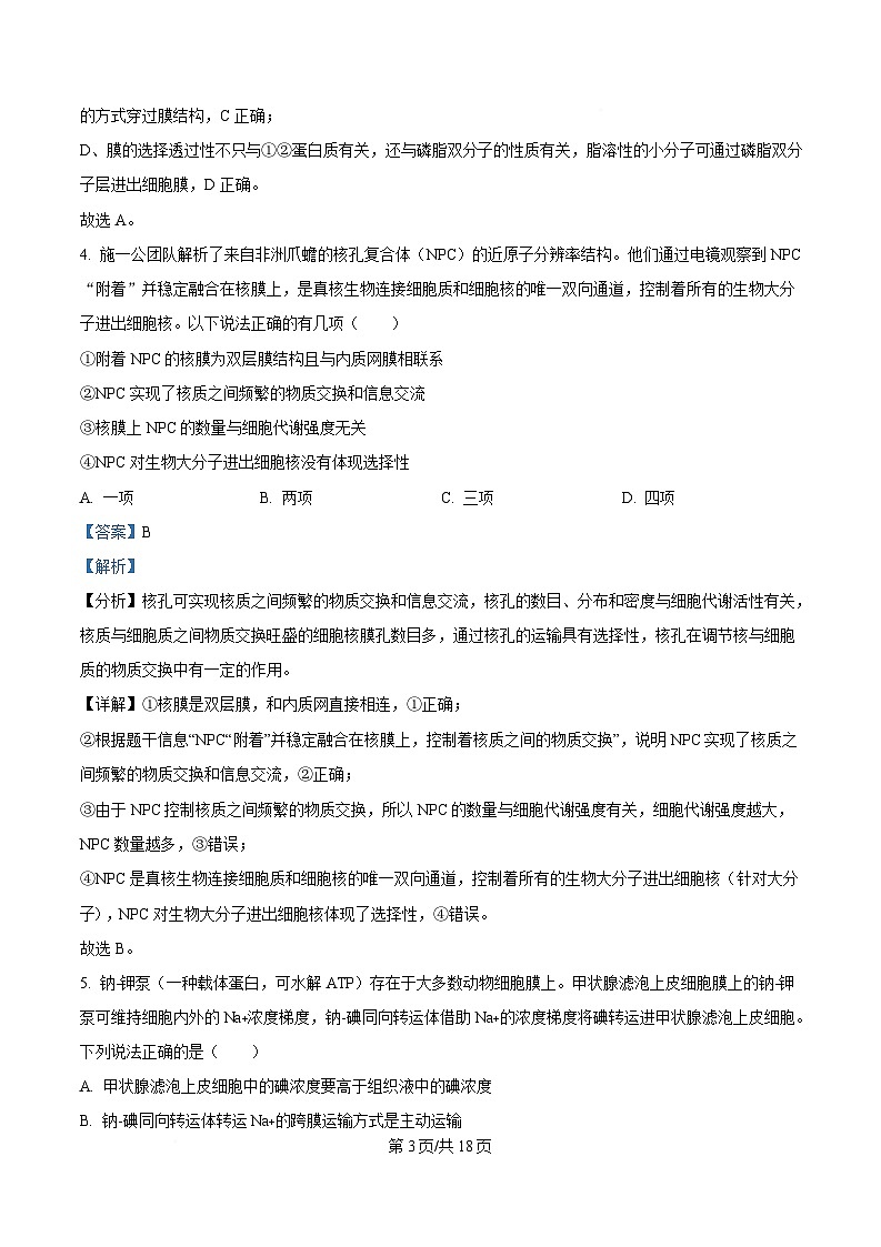 湖南省常德市临澧县第一中学2024-2025学年高一下学期第一次阶段性考试生物试题（永通班） Word版含解析第3页