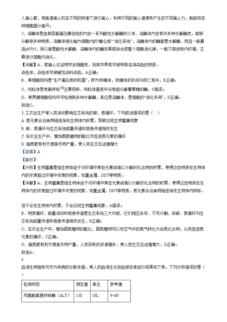 2025年普通高校招生选择性考试适应性演练陕西生物  Word版含解析第2页