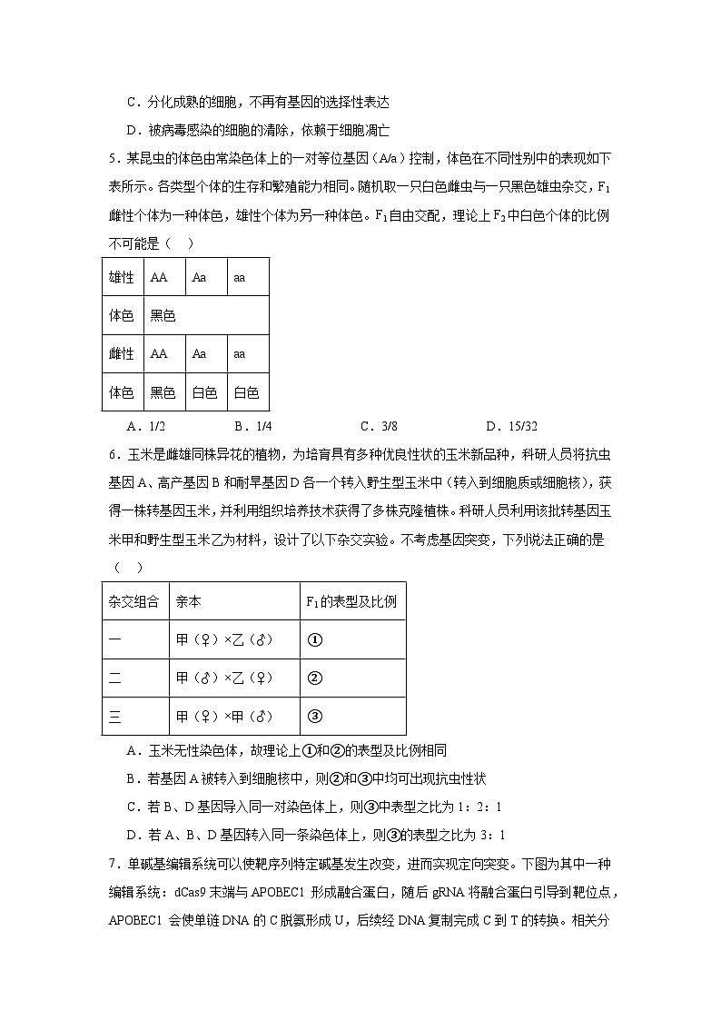 2025届河南省郑州市高三下学期第二次质量检查生物试题（无答案）第2页