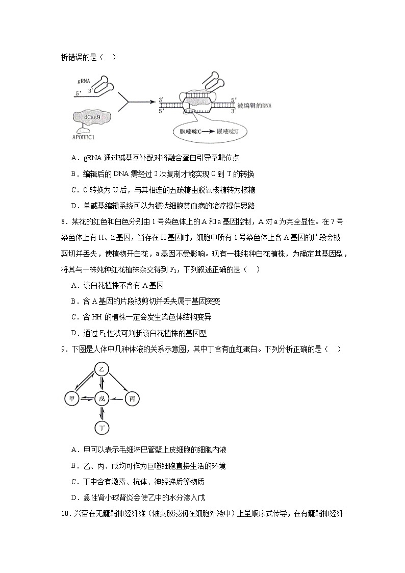2025届河南省郑州市高三下学期第二次质量检查生物试题（无答案）第3页