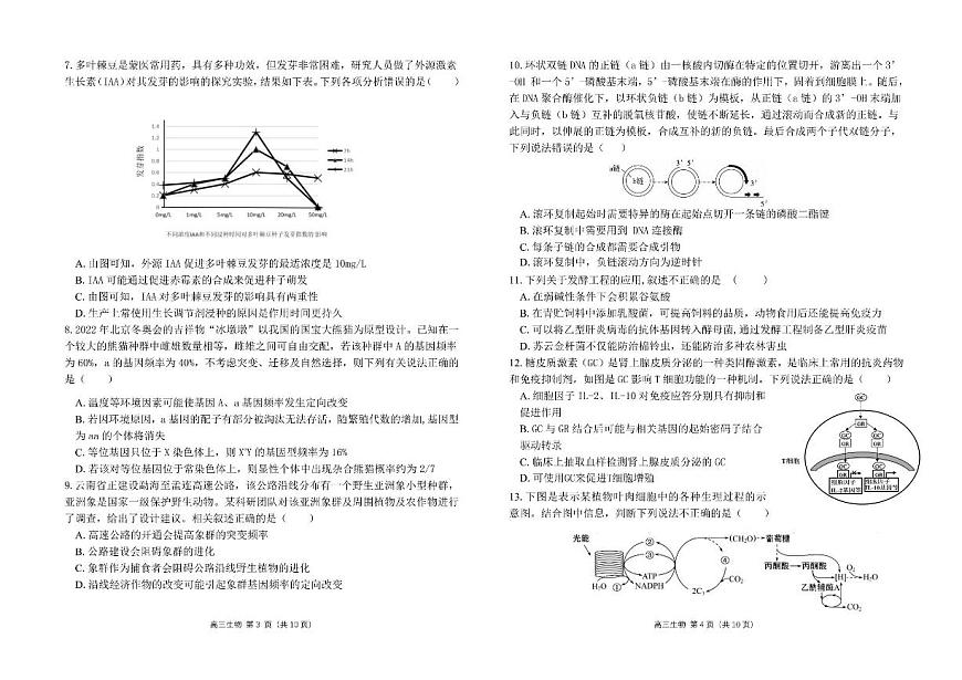 2024届广东南粤名校高三上(9月考)-生物试题（含答案）第2页