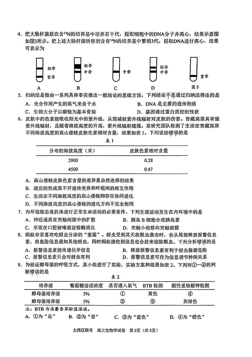 2024届广东省大湾区高三第二次模拟-生物试卷（含答案）第2页