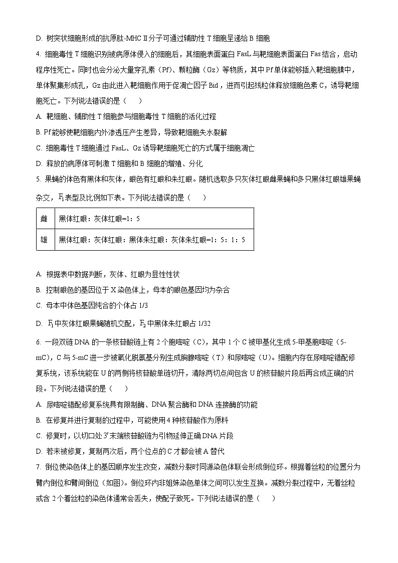 2025届山东省淄博市高考一模生物试题（原卷版+解析版）第2页