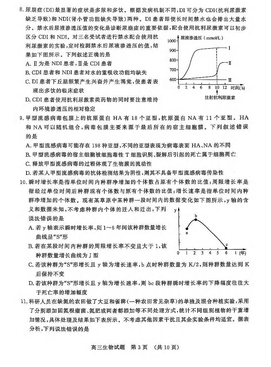 山东省济南市2025届高三高考模拟第一次模拟-生物试题+答案第3页