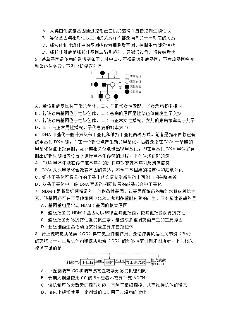 河北省石家庄实验中学2025届高三下学期3月第一次调研考试 生物  含答案第2页