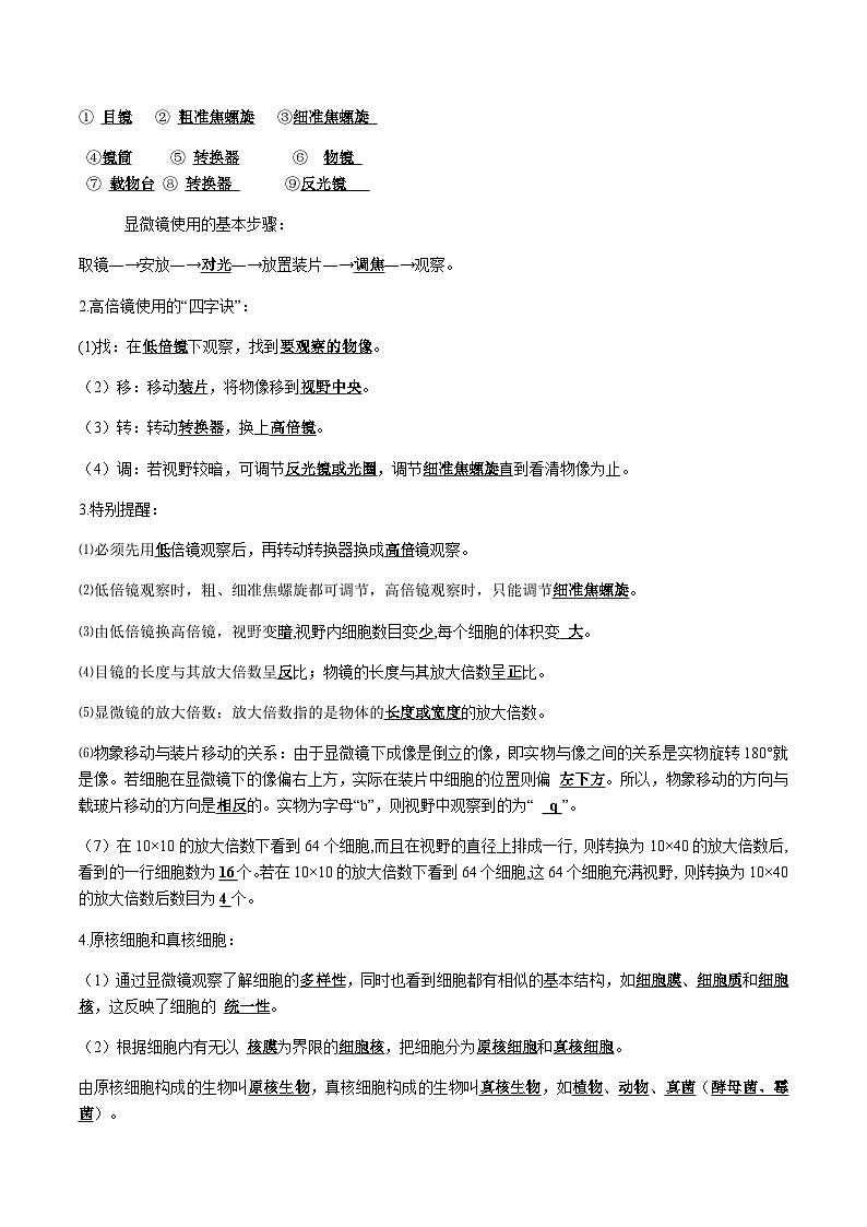 必修1期末复习必背知识清单（记忆版）第3页