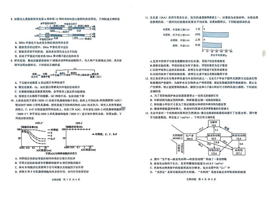 四川省六市联考2025届高考模拟第二次诊断性考试-生物试题+答案第2页