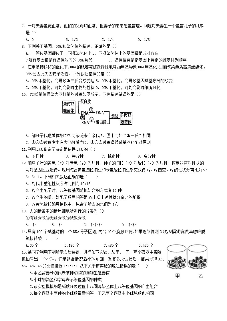 福建省厦泉五校联考2023_2024学年高一生物下学期4月期中试题第2页