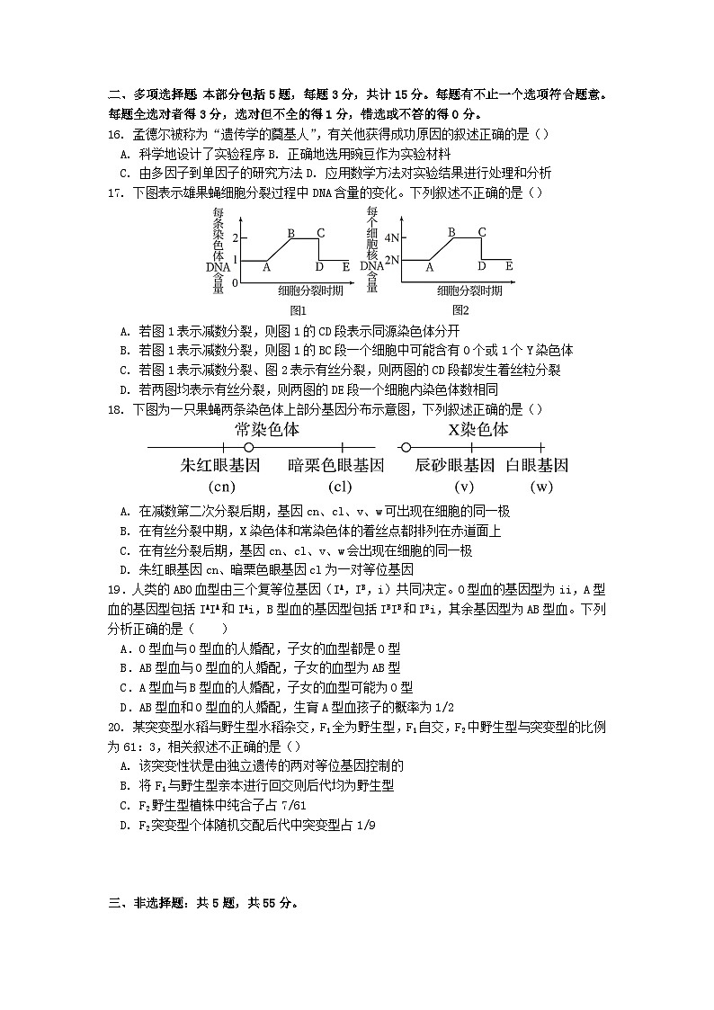 江苏省南京市2023_2024学年高一生物下学期4月联考试题第3页