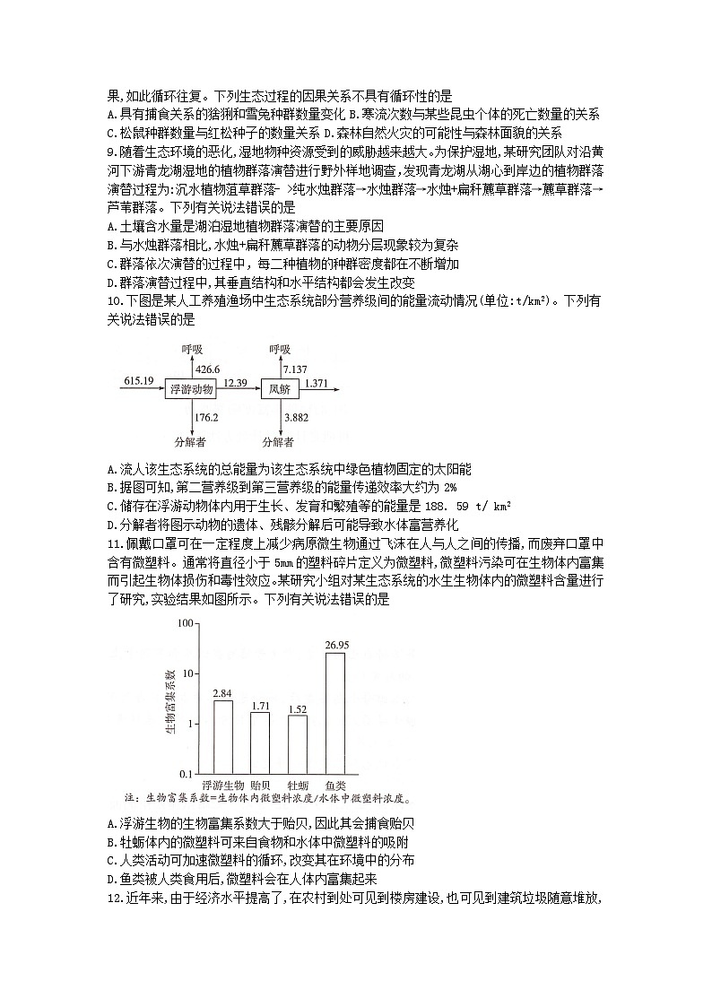 湖南省衡阳市衡阳县2023_2024学年高二生物上学期1月期末考试含解析第3页