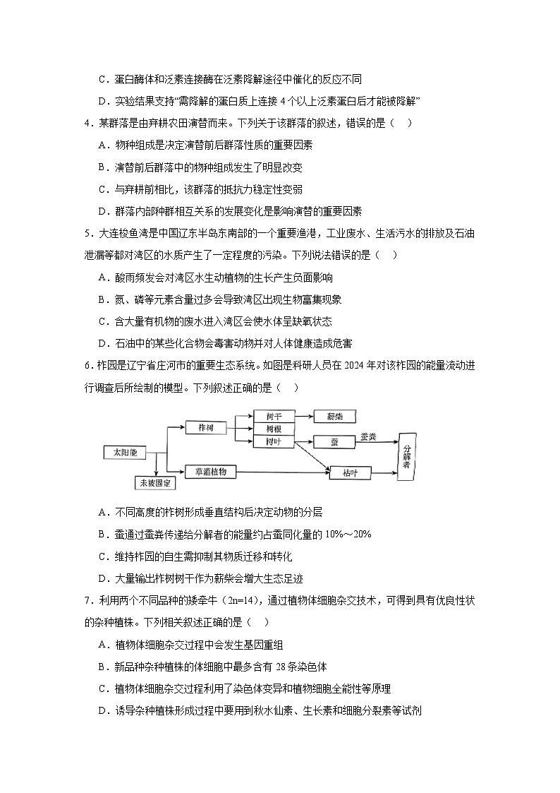 2025届辽宁省县域重点高中高三下学期二模生物试卷（无答案）第2页