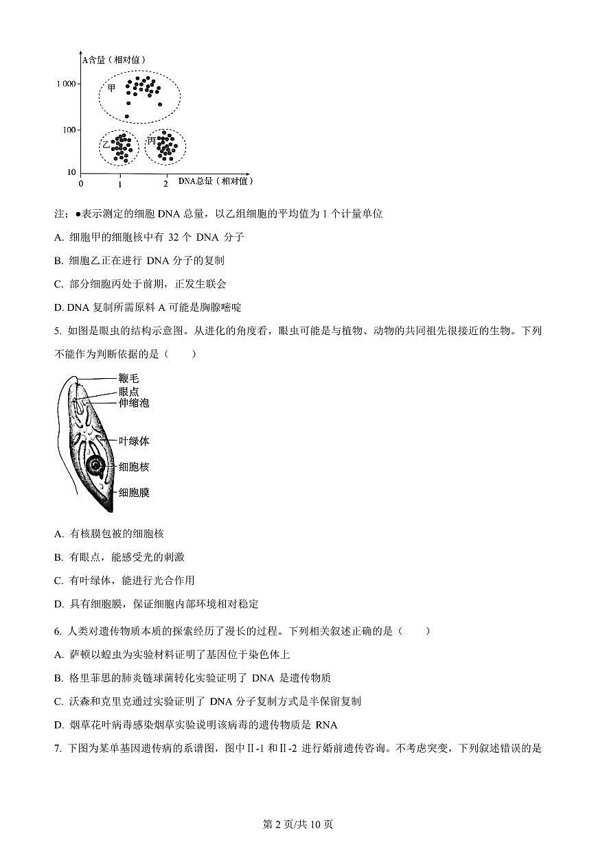 2024届河北省高三上学期大数据应用调研联合测评（Ⅱ）(12月考)-生物试题（含答案）第2页