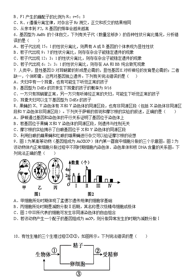 江西省南昌市第二中学2024-2025学年高一下学期3月月考生物试题（Word版附答案）第2页