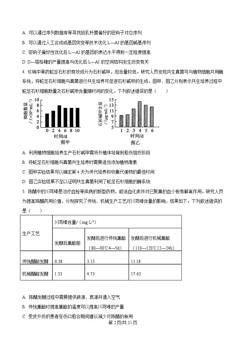 2025届广东省广州市高考一模生物试卷 Word版无答案第2页