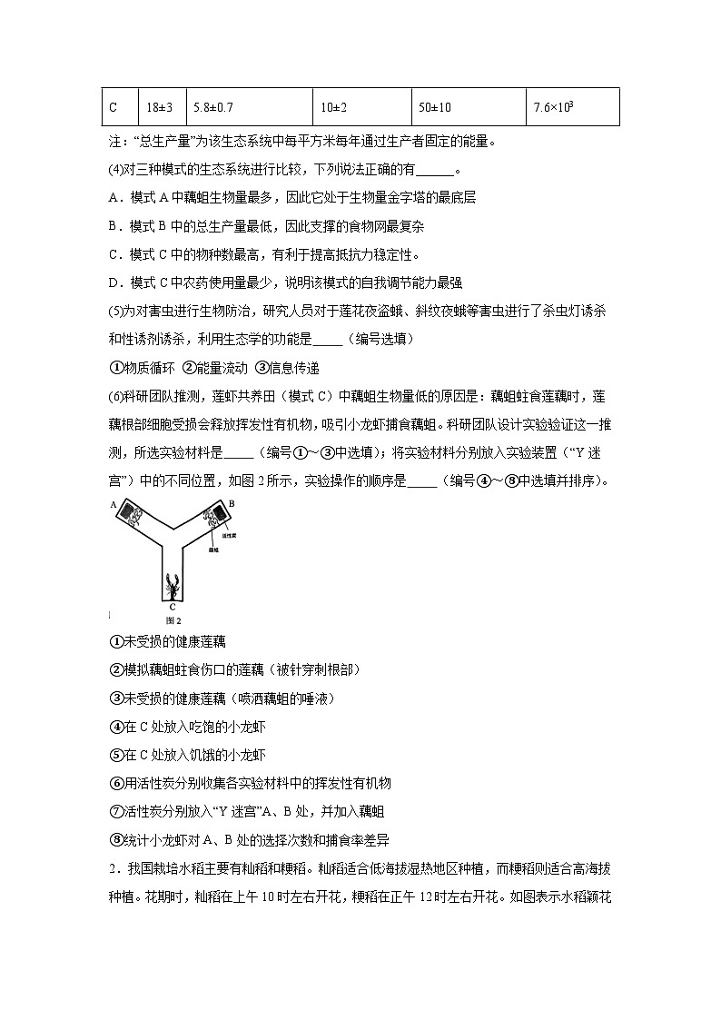 2025届上海市浦东新区高三二模生物试题（无答案）第2页