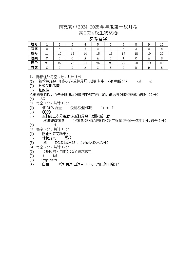 第一次月考答案第1页