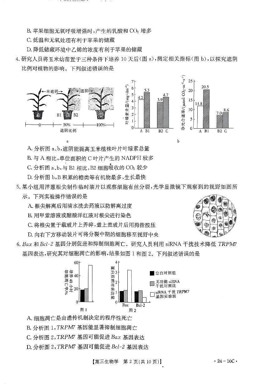 2024届河南省高三上学期开学考试-生物试题（含答案）第2页