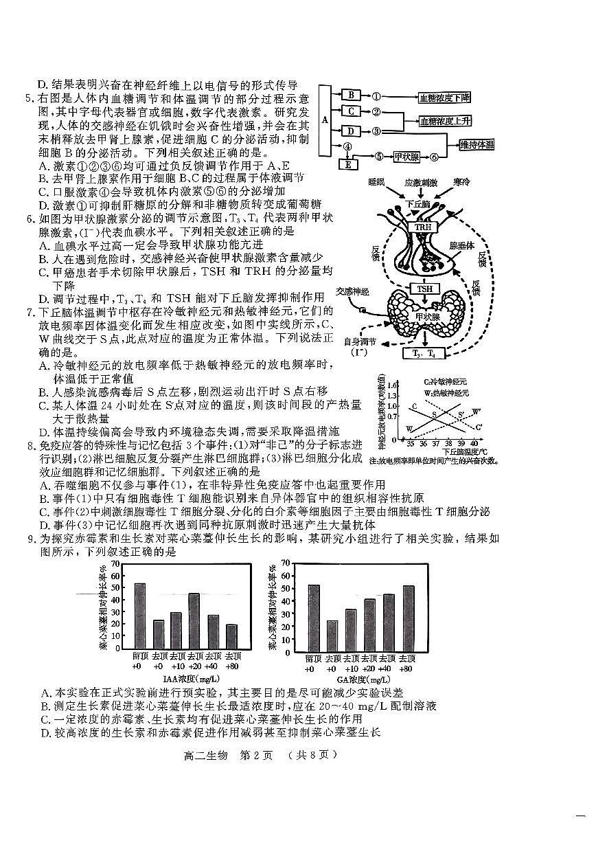 2024届河南省驻马店市高二下学期（期末考）-生物试题（含答案）第2页