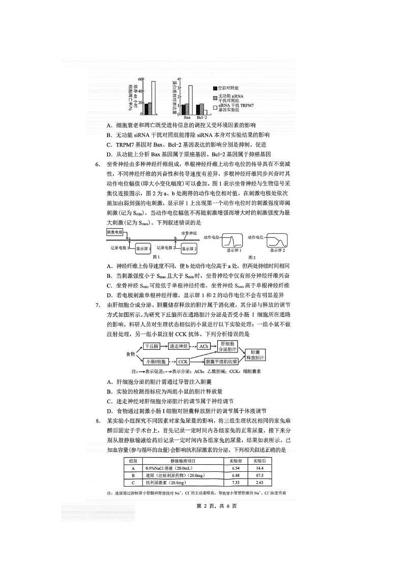 重2024-2025学年下期庆市康德高三高考模拟调研卷（四）生物卷第2页