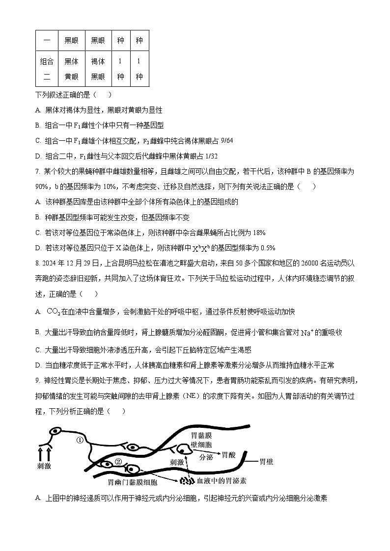 云南师范大学附属中学2024-2025学年高三下学期3月高考适应性月考卷（八）生物第3页