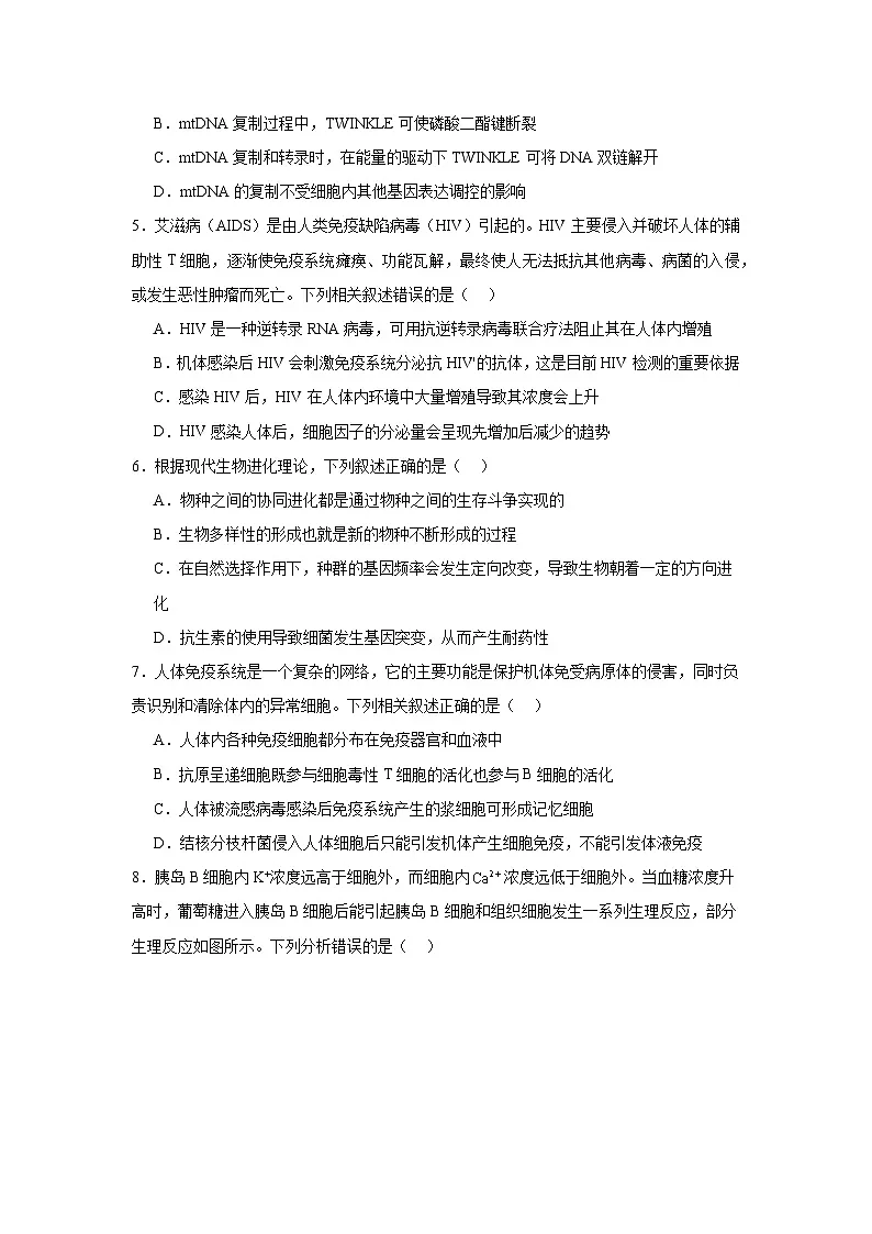 2025届NT名校联考高三第一次调研考试生物试题（无答案）第2页