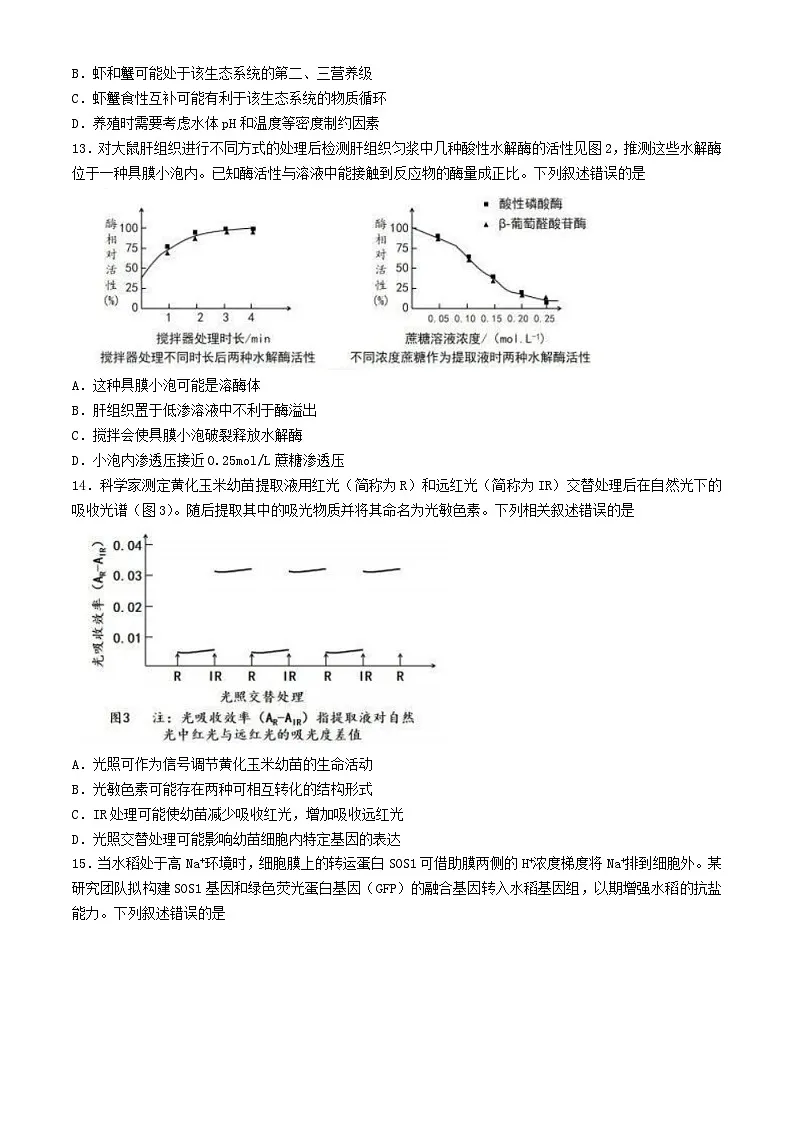 广东省汕头市2024届高三生物下学期二模试题第3页