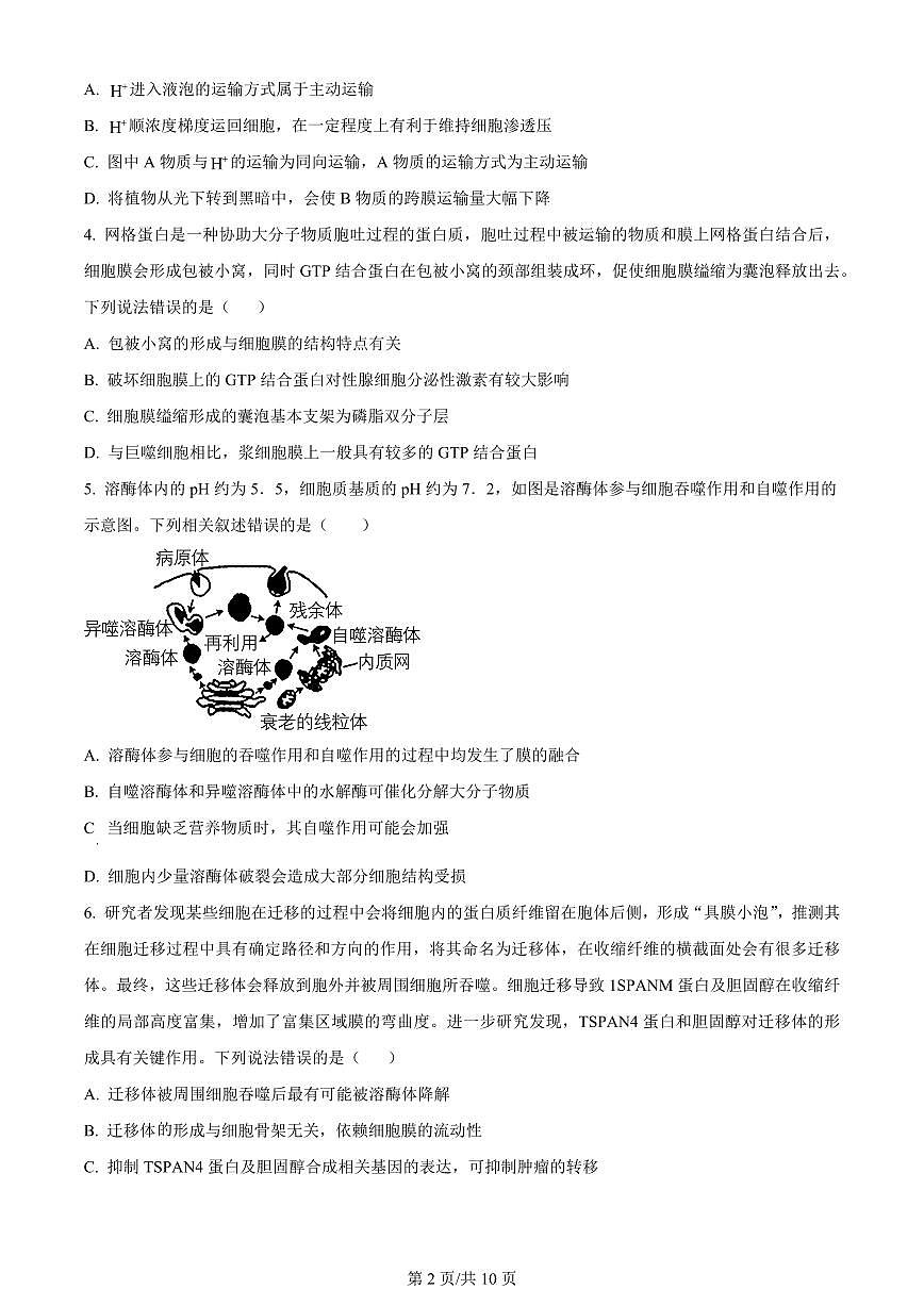 2024届湖北省重点高中智学联盟高三上学期10月联考-生物试题（含答案）第2页