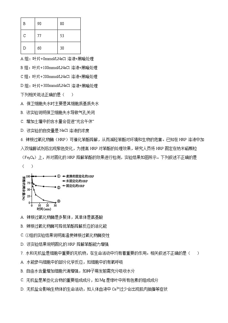 重庆市第一中学校2024-2025学年高一下学期3月月考生物试题（原卷版+解析版）第3页