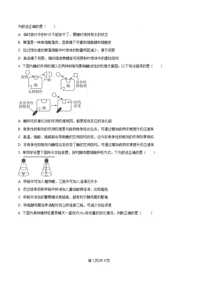 湖北省问津教育联合体2024-2025学年高一下学期3月月考生物试题（原卷版）第2页