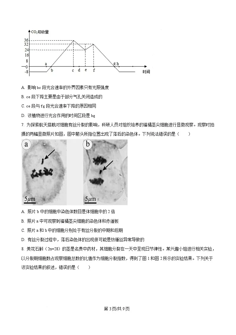 湖北省问津教育联合体2024-2025学年高一下学期3月月考生物试题（原卷版）第3页