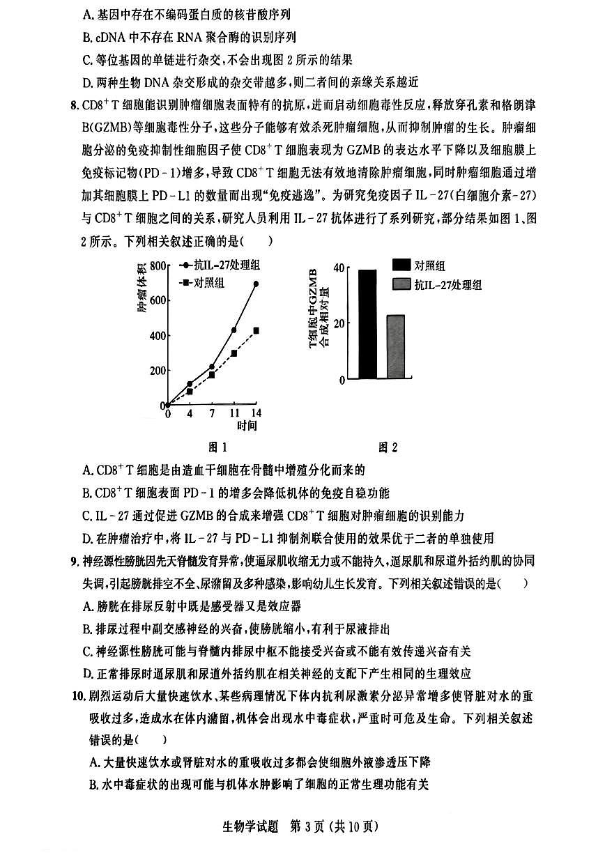 山东大教育联盟2025届高三高考模拟第二次质量检测-生物试题无答案第3页