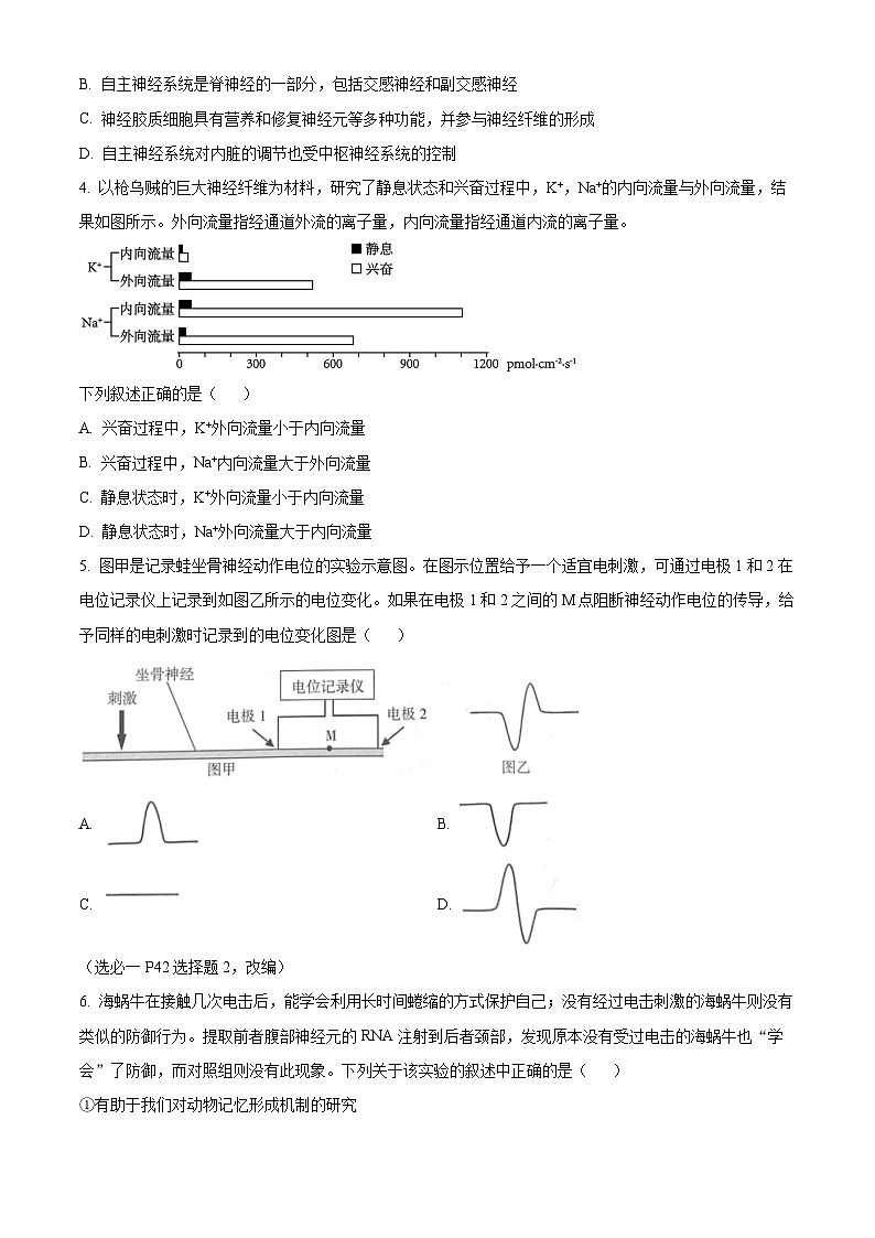 河南省南阳市2024-2025学年高二上学期1月期末考试生物试卷  Word版无答案第2页